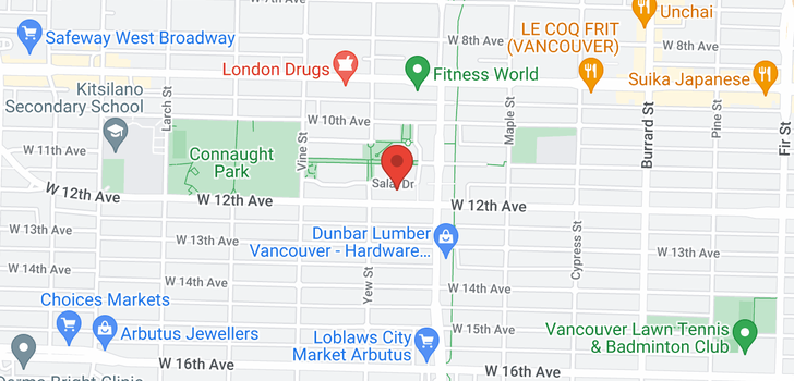 map of 106 2161 W 12TH AVENUE
